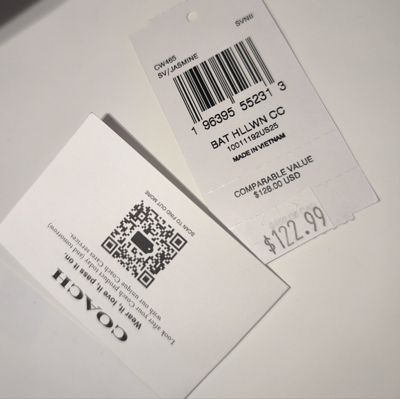 Coach Halloween Bat Coin Card Case Lilac Crossgrain Leather - Picture 14 of 16